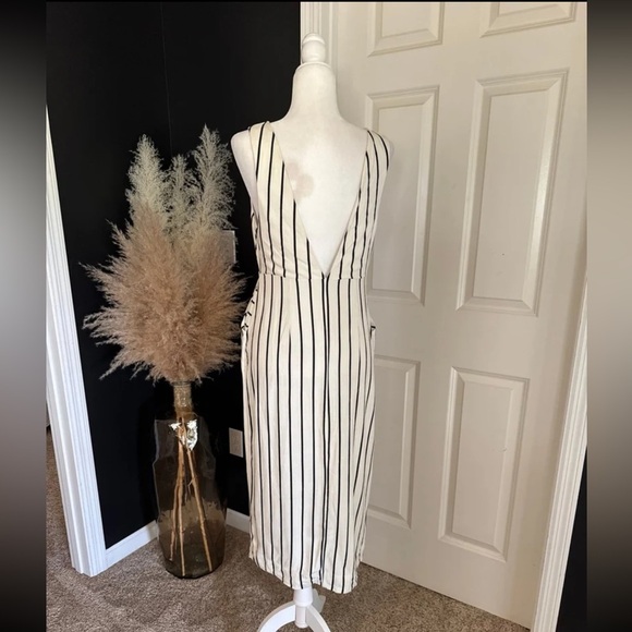 Topshop Stripe Button Front Pinafore Midi Dress
Size 6 - Picture 6 of 12